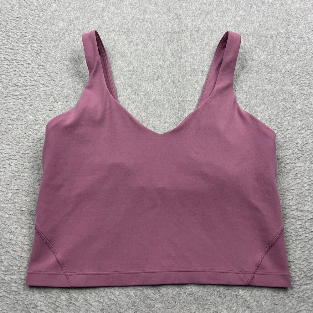 Lululemon Align Tank Top Womens 8 Pink* V-Neck Crop Nulu Built-in‎ Bra W1DUVS